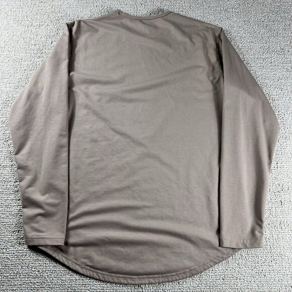 BYLT Premium Basics Drop Cut Long Sleeve Shirt Beige Men’s Size Medium - Picture 7 of 8